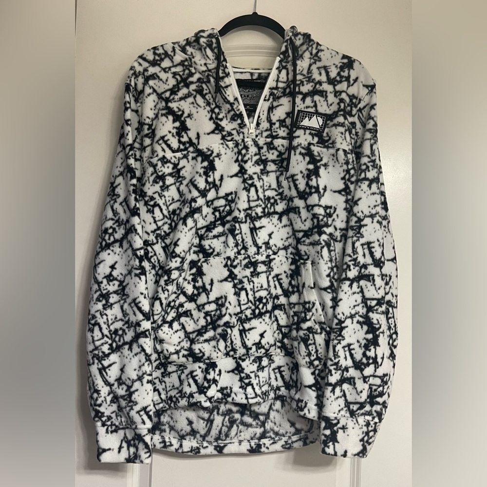 Men’s Brooklyn Cloth Oversize Half Zip Fleece Hoodie Size Medium
